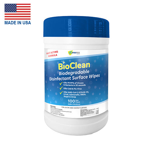 BioClean Biodegradable Disinfectant Wipes