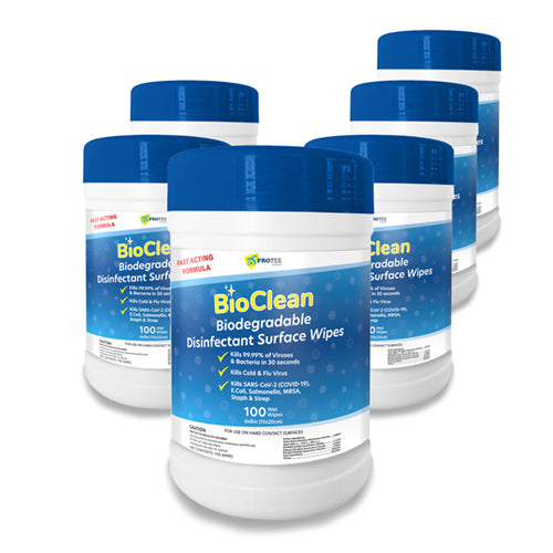 BioClean Biodegradable Disinfectant Surface Wipes – Made in USA