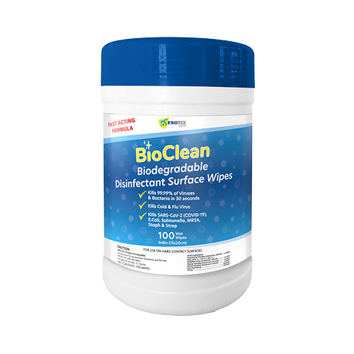 BioClean Biodegradable Disinfectant Wipes 100 wipes